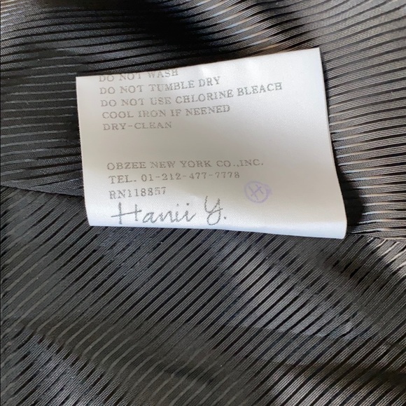 Hanii Y. Cropped Black Wool Cashmere Coat UK 40 - Picture 6 of 6